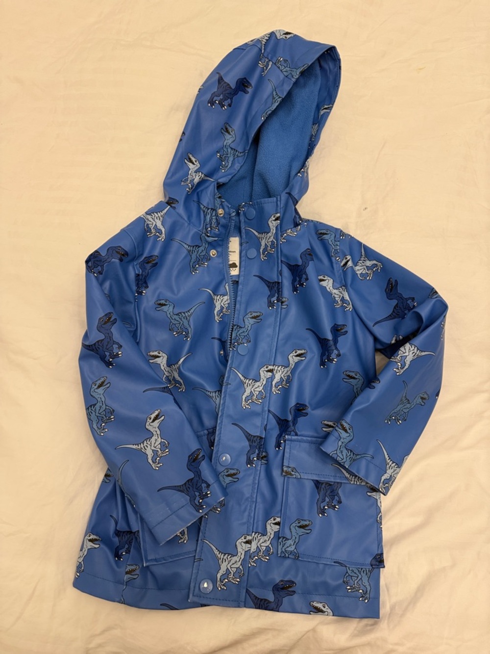 Primark Blue Hooded Kids Dinosaur Rain Jacket